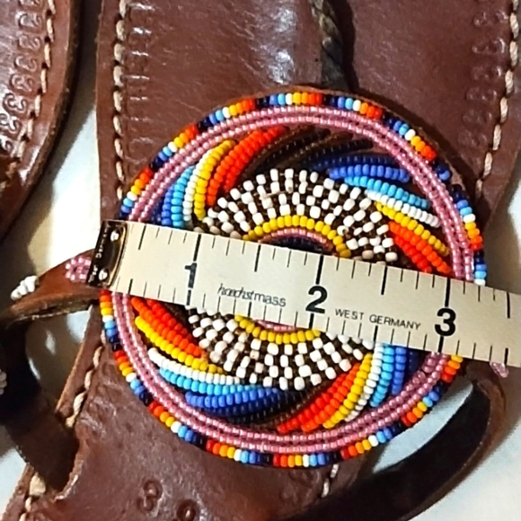 Leather Colorful Beaded Sandals - Picture 8 of 8